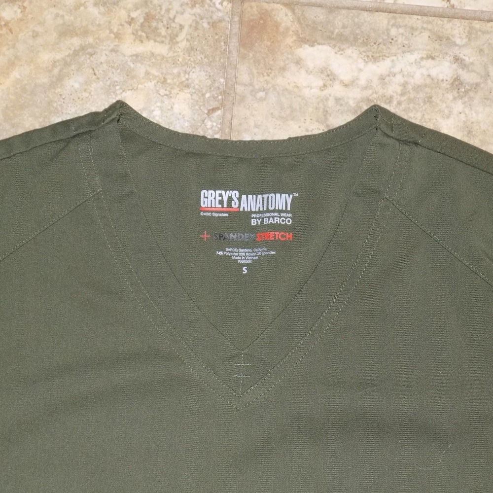 Greys Anatomy‎ Scrub Set Women S/XSP Olive Green Excellent Spandex Stretch Barco - Picture 5 of 10